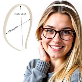 6 Pcs Frosted Headbands for Glasses Wearers with Teeth No Pressure Headbands for Women 5.5x5.1In Thick Sunglass Headbands(Blue, Light Brown, Dark Brown, Black, Green, Off-White)