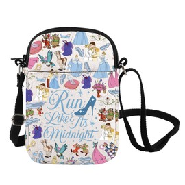 Fairy Tales Carry On Bag Princess Run Like It's Midnight Inspire Crossbody Bag WDW Trip Gift Princess And Mouse Fan Handbag (Run Like CB)