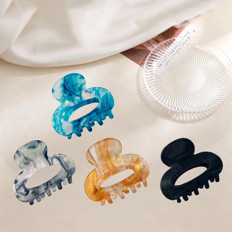 4 Pcs Mini Hair Claw Clip,Acetate Small Claw Clips for