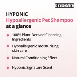 HYPONIC Hypoallergenic Premium Dog Shampoo - Deodorizing, Dog Grooming Shampoo for Sensitive & Itch Skin (All Breeds 10.1 oz)