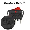 AUXBC 6Pcs Red Light Illuminated Rocker Switch, SPST On-Off Toggle