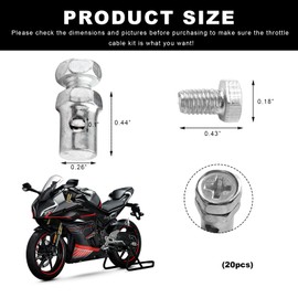 Wevdn 20 PCS Throttle Brake Cable Ends, 1/8" Throttle Cable Stop Clamp Clutch Brake Cable Lock, Universal Cable Clamps Repair Kit for Go Kart Motorcycle Scooter, Bike Accessories