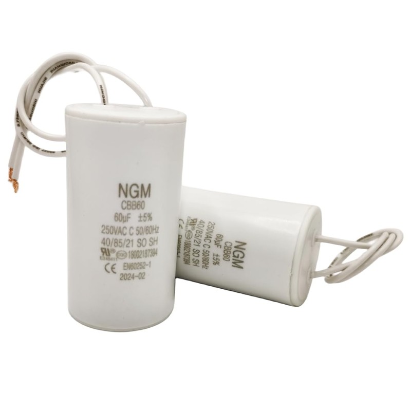 60UF MFD CBB60 Motor Run Capacitor 250VAC Volts Round Cylinder