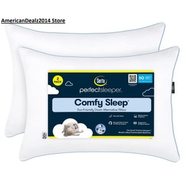 Serta Perfect Sleeper Comfy Sleep Bed Pillow, 2 Pk Standard/Queen 20" X 28"