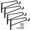 4 Pcs Closet Shelf Bracket with Pole Holder, Triangle Shelf