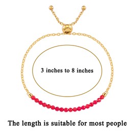 LIUANAN 18K Golden Birthstone Bracelets for Women Dainty Natural Stone Adiustable Chain Birthstones Gifts Friendship Jewelry for Mom Best Friend (April – Herkimer)