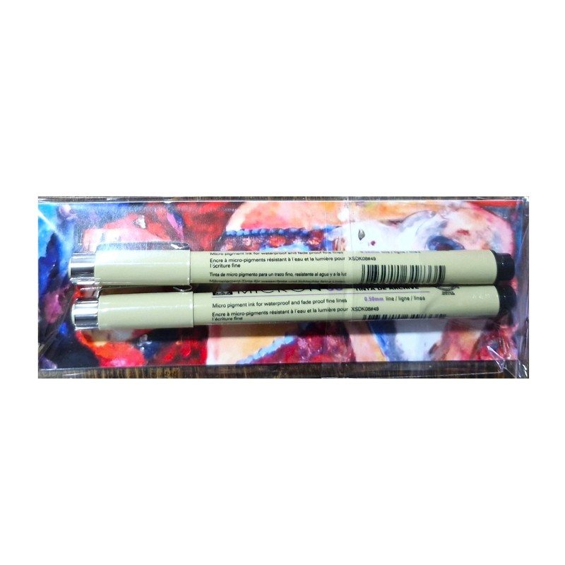 PIGMA MICRON Sakura 08 Black 2 Pack and 1 Card