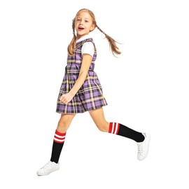 GENTABY Girls Knee High Socks Winter Striped 2 Pairs Party Wear Cotton Dress Long School Uniform Socks Women Stocking 4-7 Years