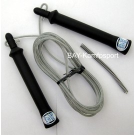 BAY® Miami Travel 320 Professional Steel Skipping Rope, Also for Stone Concrete Asphalt Tar etc. Indoor, Outdoor, High Speed, Adjustable Length with Swivel, Steel Core, Skipping Ropes, Bouncy Rope,
