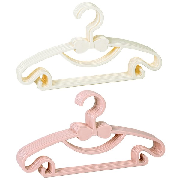 10 Pcs Baby Hangers, Children Hangers, Plastic Clothes Hangers, Baby Clothes Hangers, Plastic Clothes Hangers, for Baby T-Shirts, Sweaters, Trousers (Pink, White)