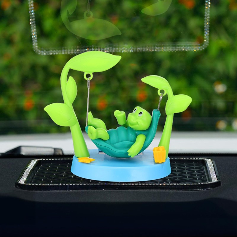 NUOBESTY Solar Powered Swinging Turtle, Plastic Dashboard Ornament Cute Cartoon