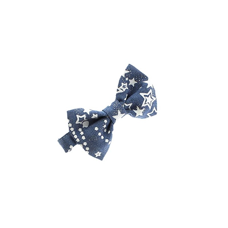 My Lello Baby Printed Denim Adjustable Pre-Tied Bow Tie -