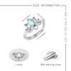 MOPOPOK 925 Sterling Silver Moonstone Lotus Ring Lotus Flower Chakra