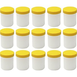 15 Containers Containers Ointment Cream/Ointment Kruke High, 60ml Capacity with Yellow Lids – Made in Germany