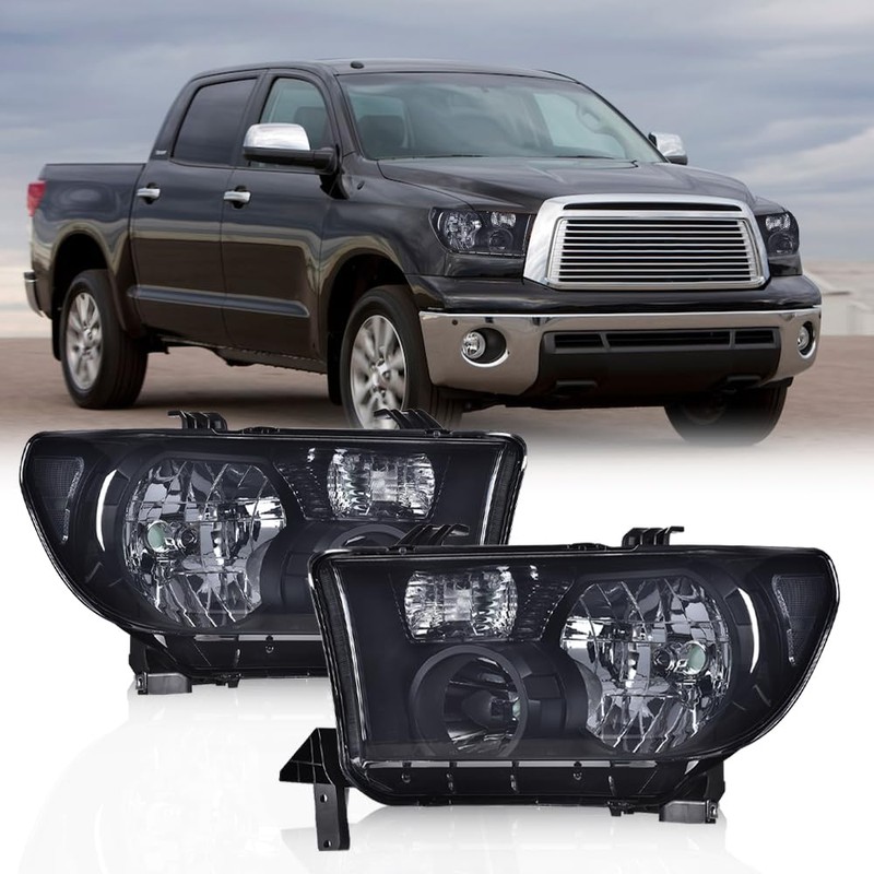 G-PLUS Front Headlights Assembly Pair,Compatible with 2007-2013 Toyota Tundra/Fit 2008-2017