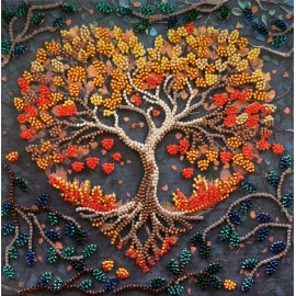 Abris Art Mid-sized bead embroidery kit - Warm feelings