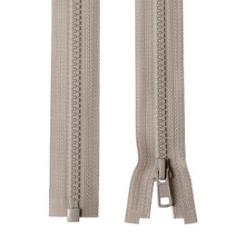 IPEA Zipper Long 55 cm - Beige Colour - 2 Units - Chain Size #5 - Split Zippers for Glare Sewing Furniture Jackets - Zip - Width 30 mm