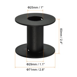 PATIKIL 71mm 10pcs Plastic Empty Spool Wire Woven Bobbin Chain Tape Embroidery Sewing Black