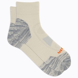 Merrell Unisex Zoned Hiking Quarter Sock 1 pair per pack, White,9.5-12 Women's / 8.5 - 13 Men's