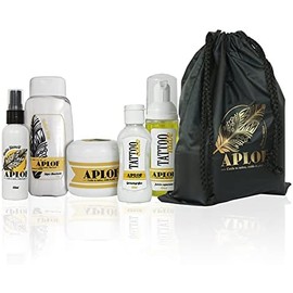 APLOF - KIT TATUADOR Pega Stencil 50ml + Jabón Espumoso 80ml + Bálsamo Natural 130g + Quita Stencil 65ml + Gelificador 200g