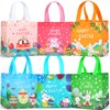 JMANNI 6 PCS Easter Gift Bags,Easter Tote Bags with Handles,