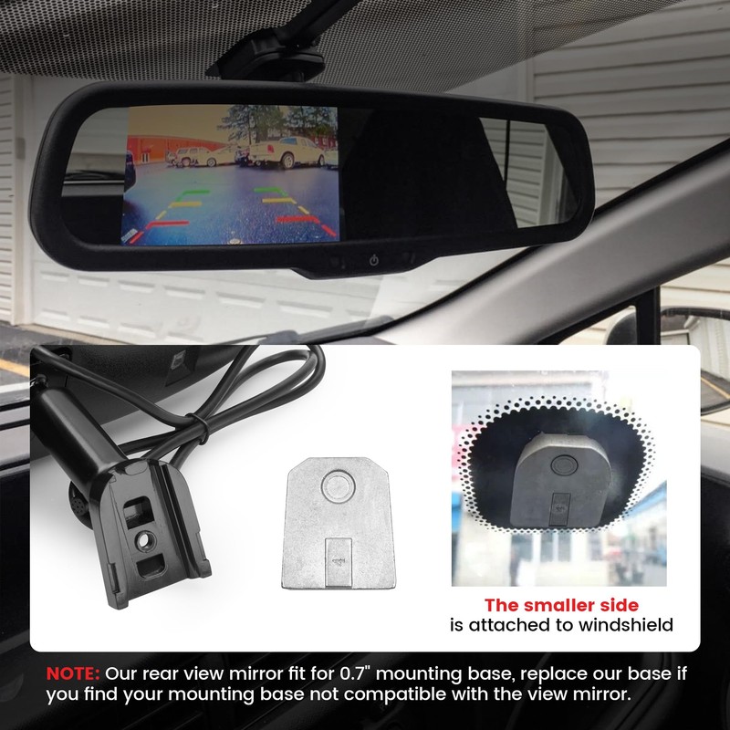 RED WOLF Tailgate Backup Camera + 7" Rear View Mirror