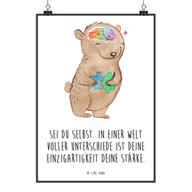 Mr. & Mrs. Panda DIN A4 Poster Bear Autism Gift Wall Poster Wall Decoration Picture Wall Decoration Aspergers Autism Autism Spectrum Disorders