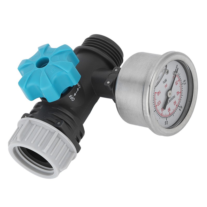 G3/4in Adjustable Water Pressure Regulator Valve with Pressure Gauge Greenhouse
