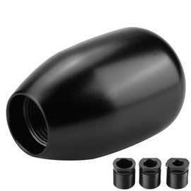 EVGATSAUTO Gear Knob, Universal 5 Speed Manual Metal Gear Shift Knob Lever Stick Pin Handle Head with 3 Adapters (8mm/10mm/12mm) (Black)