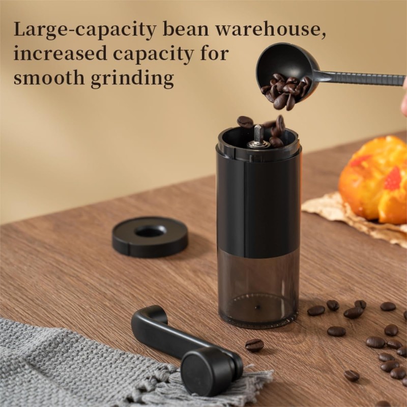 DeeKleen Manual Conical Burr Coffee Grinder, Ceramic Mill, Hand Crank,Portable,Perfect
