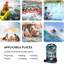 TINYAT Floating Waterproof Dry Bag for Boating 2L 5L 10L 15L 20L 30L Roll Top Lightweight Dry Storage Bag Waterproof Phone Backpacks for Travel Swimming, 20ldeep blue, 20L US
