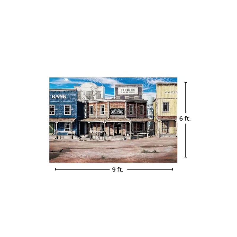 Fun Express Western Town Backdrop Banner Set – Rustic Western