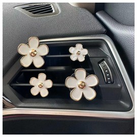 Rockreyoa Rockreyoa Blume Auto Lufterfrischer Clip G?nseblmchen Aromatherapie Auto Deko Innenraum Clips Blumen Auto Vent Clips Auto-Dekorations Zubeh?r fr Auto Wohnzimmer Bro Wei? 8 Stck