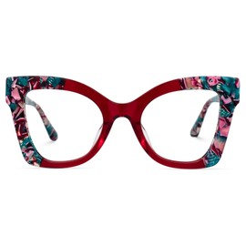Zeelool Stylish Cat Eye Blue Light Blocking Glasses for Women Rouco ZWA981220-02B Red