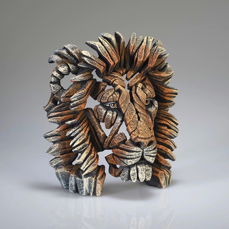 Enesco Edge Sculpture Lion Bust Miniature Figurine, 5.31 Inch, Multicolor