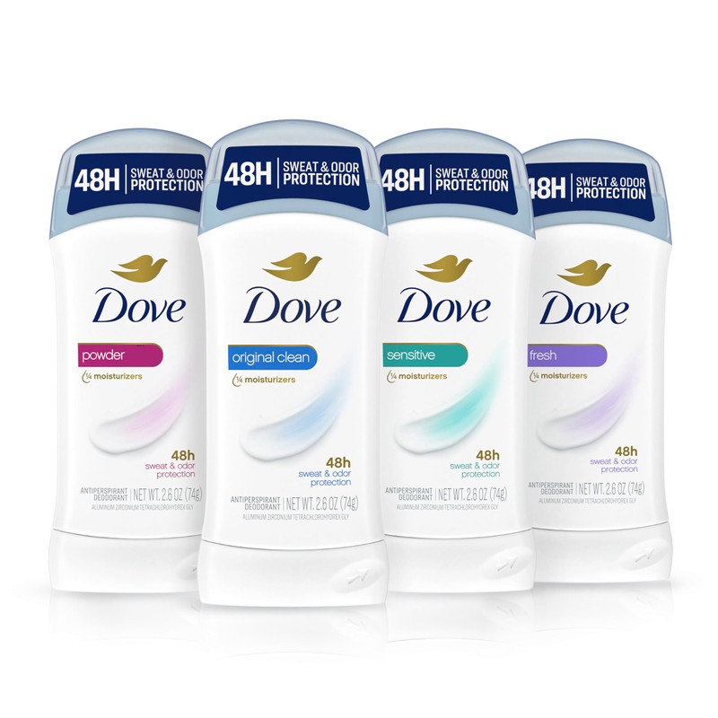 Dove Invisible Solid Antiperspirant Deodorant Stick 2 Count Original Clean,