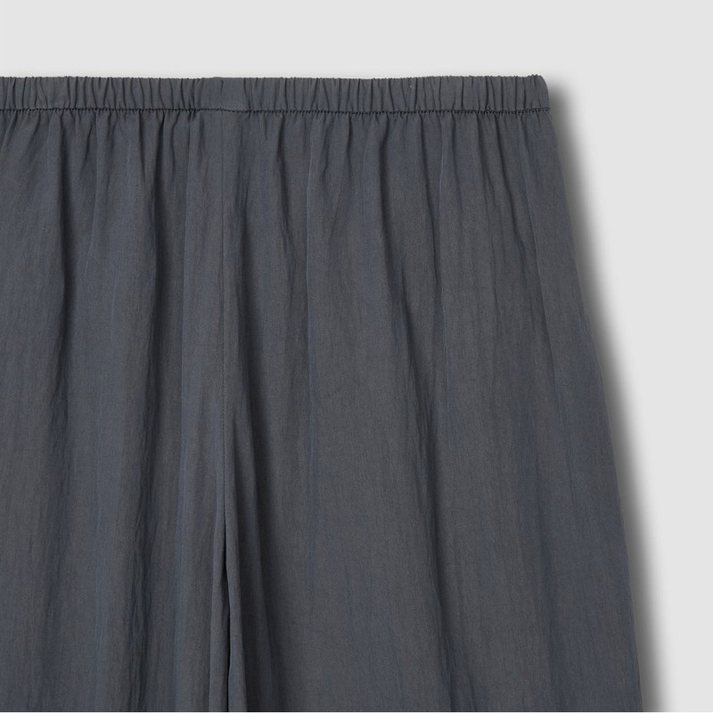 JAJU [JAJU] Women's Crinkle String Wide Pants_Charcoal