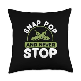 Funny Snap Pop And Never Stop Japanese Dish An Edamame Lover Throw Pillow