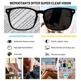 WEMOOTANTS Men's Large Black Sunglasses 2.75 for Reading for Women Plus 3 Pairs of Blue light Flitering Computer Glasses Readers 275