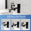 Matte Black Faucet Aerator, 1080° Swivel Faucet Extender, Kitchen Sink