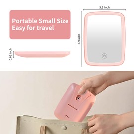 NEUEFAMI Travel Portable Led Mirror Makeup Mirror for Home and Travel (Type-C USB Charging)