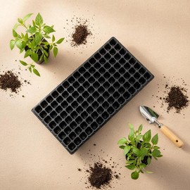 Almencla Bandeja de Semilleros con Optimizado de Drenaje y Separación de Material Reutilizable Ligera y Indicada para Jardinería en Casa Viveros Familiar, 60G, 105 Agujeros