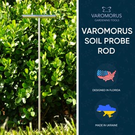 Varomorus Stainless Steel Soil Probe Rod, Septic Tank Locator for Locating Underground Pipes, Gardening, Landscaping, T Handle (21")