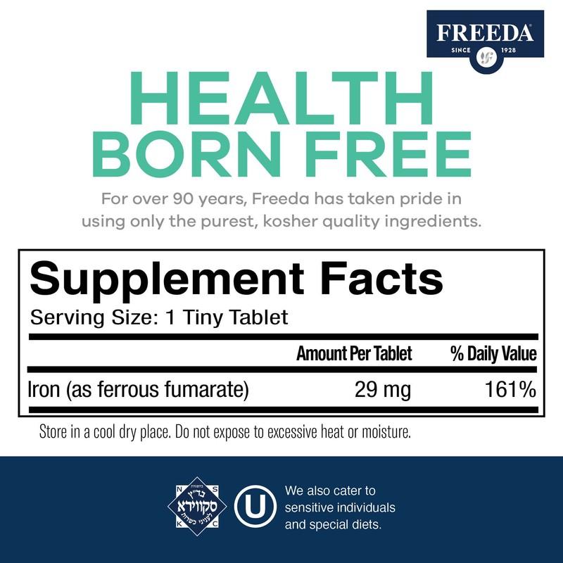 Freeda Iron Supplement - Ferrous Fumarate Iron Tablets