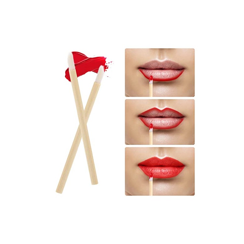 Tecbeauty 200 Pcs Desechables Mango de Bambú Cepillos de Labios