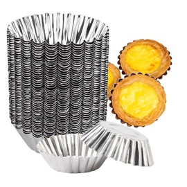 50 Piezas Mini Moldes para Tartas de Huevo de Aluminio – Molde para Hornear Repostería, Ideal para Tartaletas y Postres Pequeños