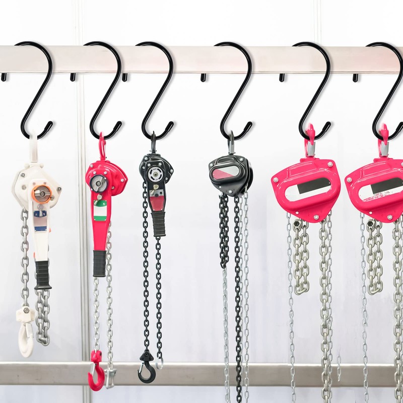 DINGEE 6 Pack Large S Hooks, Rubber Coated, Heavy Duty