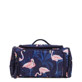 Vera Bradley Ripstop Large Travel Cosmetic Makeup Organizer Bag, Flamingo Party