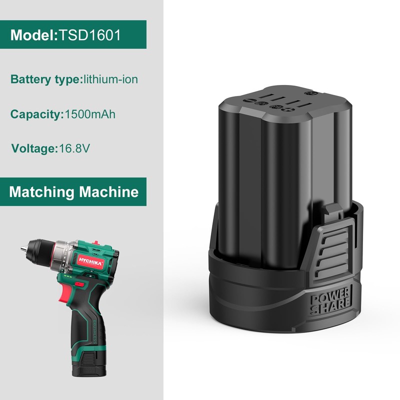 HYCHIKA 16.8V 1500mAh Tool Battery, Compatible with HYCHIKA 16.8V Drill