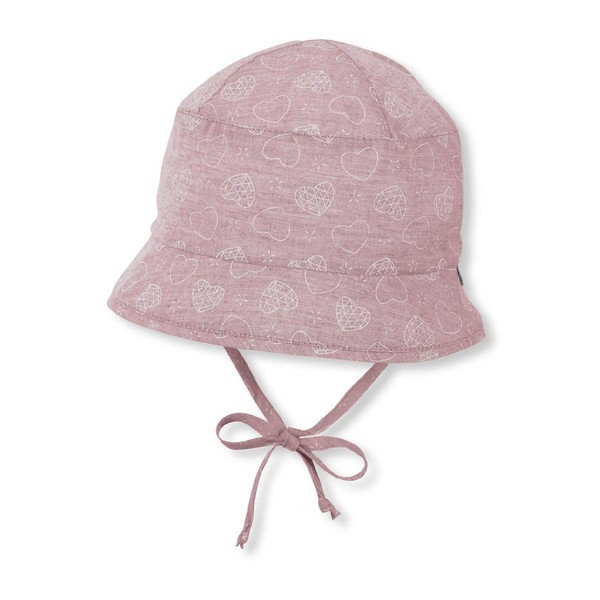 Sterntaler Girls Hat with Ties and Heart Pattern, Red (Light